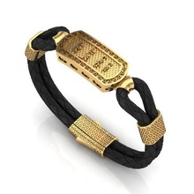 men leather bracelet menbracelet tessel bracelettesselcaps gold silver jewel jewelry charm braceletcharm jewish bracelets 3d print model - Mito3D