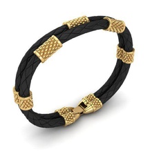 men leather bracelet jewelry menbracelet tessel bracelettesselcaps gold silver jewel charm braceletcharm bracelets 3d print model - Mito3D