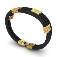 Männer Leder-Armband Schmuck menbracelet tessel bracelettesselcaps gold Silber Juwel - Armband Leder Charme braceletcharm Armbänder 3d print model - Mito3D