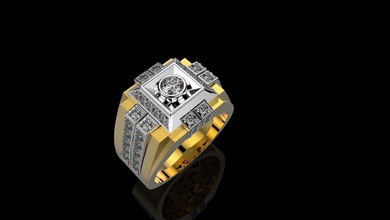 uomini n100 oro gioielleria argento stampabile squillare diamante gioiello nozze gemma Fidanzamento anelli 3d print model - Mito3D