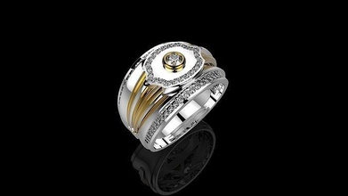 men n10102 gold jewelry silver ring diamond printable jewel jewellery engagement wedding gem rings 3d print model - Mito3D