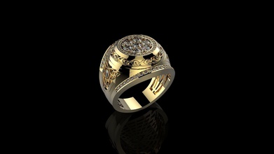 uomini n2000 gioielli oro brillante stampabile argento vintag moda e bellezza anello di diamanti anelli 3d print model - Mito3D