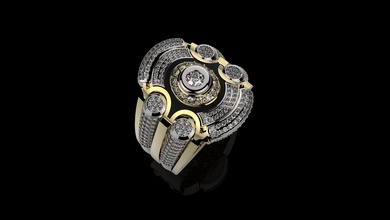 Männer n300 3 Schmuck gold ring Silber diamond gem Juwel bedruckbar ist engagement Hochzeit sterling Mode-ring genial Diamant-ring engagem Ringe 3d print model - Mito3D