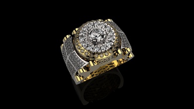 men n301 gold jewelry ring silver diamond gem jewel jewellery engagement printable wedding sterling fashion white brilliant engagem rings 3d print model - Mito3D