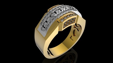 men n91 gold jewelry silver ring diamond printable jewel jewellery wedding rings 3d print model - Mito3D