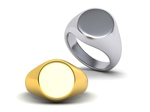 Männer oval signet ring-3d-Modell Ovale Spitze Schmuck Männer-ring Siegelring usa Kanada cad Großbritannien bedruckbar ist Europa Mann-ring mans 3dring design-ring metallic Silber gold Ringe 3d print model - Mito3D