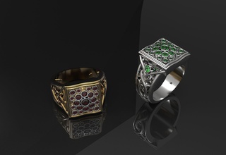 los hombres perstin adornos anillo ornamento gem de oro la plata el diamante rubin zafiro humanos masculino joya mujer ropa moda imprimible joyería anillos 3d print model - Mito3D