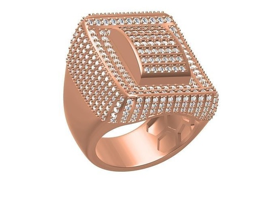 hombres ring 07 anillos oro joyería joya moda anillo plata diamante boda hombre compromiso diseño enganchar 3d print model - Mito3D