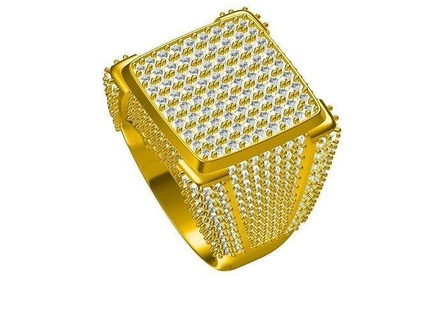 hombres ring 07 anillo joyería joya anillos oro imprimible diamante plata Moda compromiso diseño Boda mujeres 3d print model - Mito3D