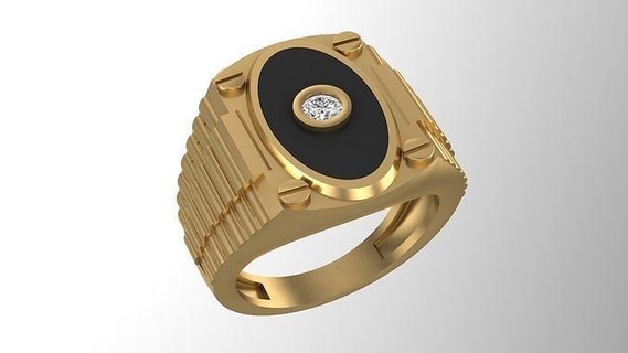 hombres ring 1 anillo joyería joya anillos imprimible molde oro plata Moda 3d print model - Mito3D