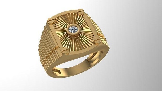 uomini ring 2 gioielleria squillare oro moda anelli stampabile uomo gioiello design muffa argento 3d print model - Mito3D