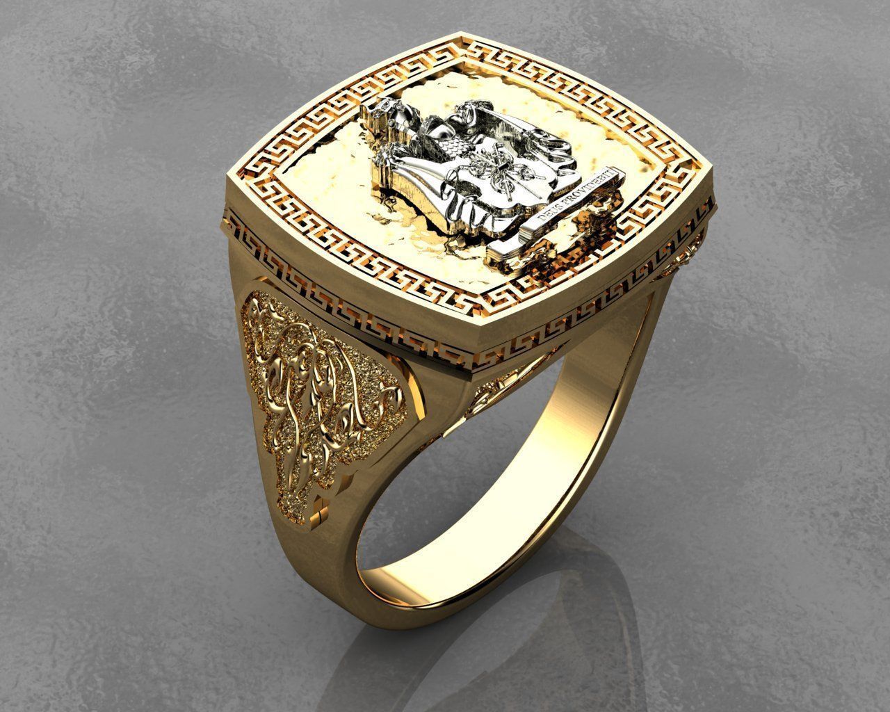 los hombres del anillo la joyería el diamante compromiso platino de oro anillos 3D print model - Mito3D