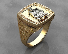 erkek yüzüğü takı yüzük elmas nişan platin mücevher altın 3d print model - Mito3D