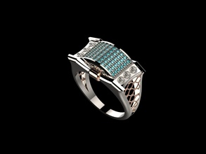 hommes bague argent bijouterie 3dprinting cnc gemmes menrings diamant imprimable 3d texture bijoux bijou équipement saphir mode anneaux 3d print model - Mito3D