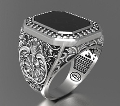 men ring silver jewellery gold fashion jewelry rings 3d print model - Mito3D