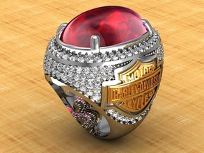 Männer-ring Schmuck gold kostbar diamond Edelstein ruby ring Ringe 3d print model - Mito3D