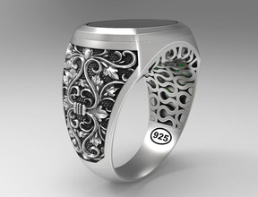 Männer-ring ring Silber gold Schmuck bedruckbar ist engagement Mode-ring gem Ringe 3d print model - Mito3D