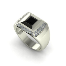 hombres anillo joyería joya oro gemas anillos 3d print model - Mito3D