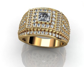 men ring jewelry diamond jewellery fashion challenge rings 3d print model - Mito3D