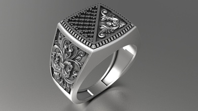 men ring fashion jewelry silver gold diamond printable platinum rings 3d print model - Mito3D
