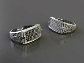 Hommes bague bijoux argent imprimable sterling anneaux 3d print model - Mito3D