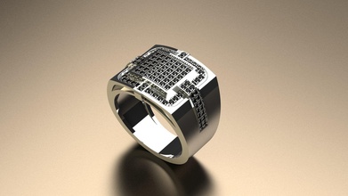 men ring jewelry silver stone rings 3d print model - Mito3D
