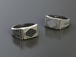 erkekler yüzük takı gümüş yazdırılabilir elmas yüzükler 3d print model - Mito3D
