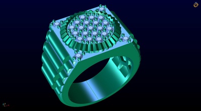 men ring jewelry gold cad watch print rhino matrix rings 3d print model - Mito3D