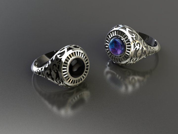 homens anel joalheria prata imprimível esterlina argolas 3D print model - Mito3D
