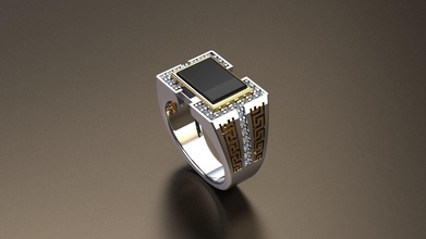 men ring jewelry luxury gold sterling printable rings 3d print model - Mito3D