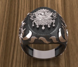 homens anel jóias os oriental turco bandeira otomano do sexo masculino anéis 3d print model - Mito3D