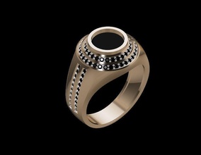 men ring earring gold silver jewel jewellery jewelry rings 3d print model - Mito3D