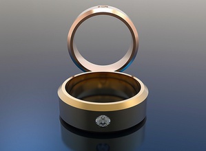 hombres anillo skidder sitio contemporáneo tecnología intensidad negocio modelo diseño electrónica científico química representación ciencias oro joya joyería anillos 3d print model - Mito3D