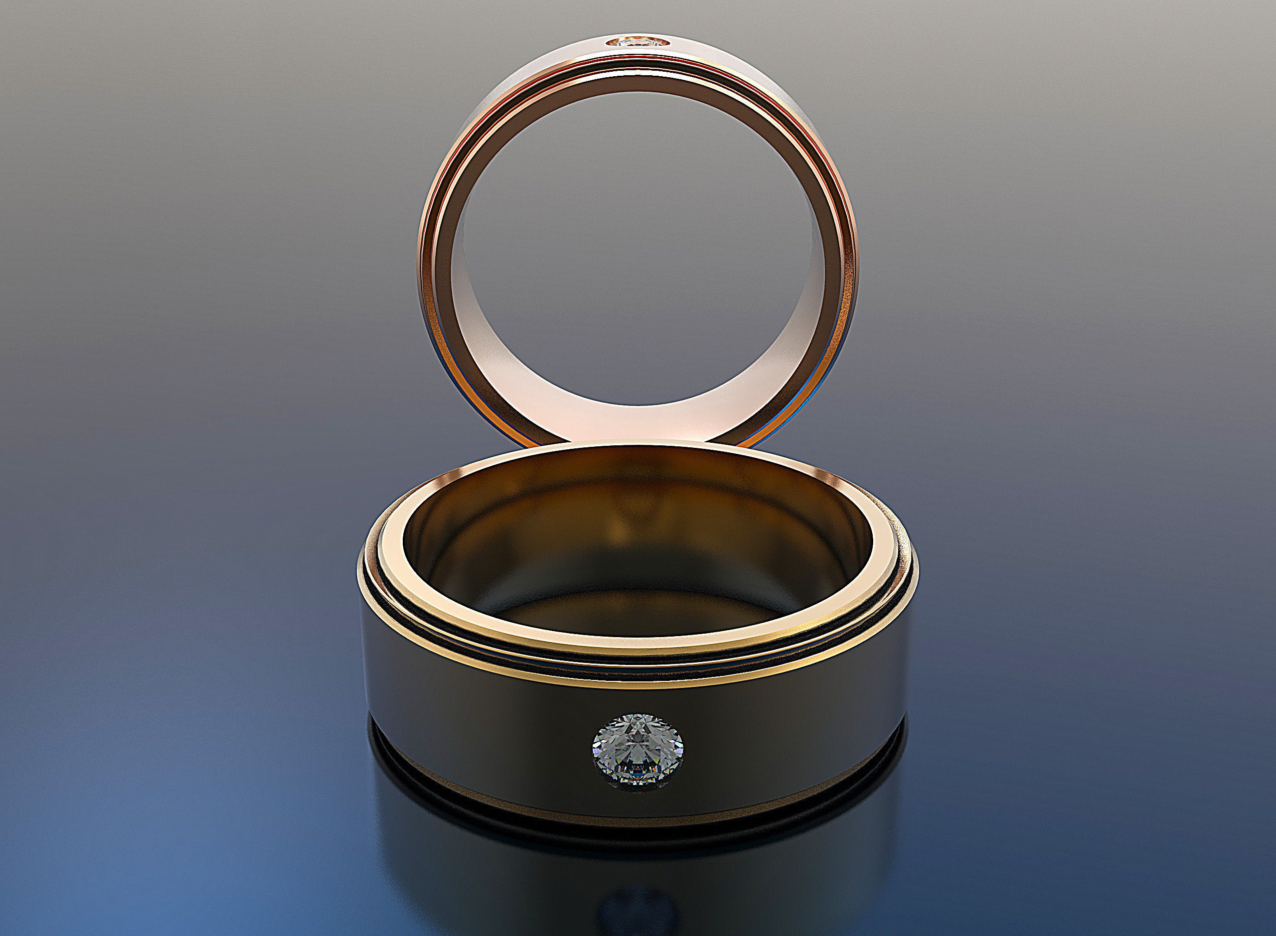 men ring fashion gold silver plat platinium jewellery jewel brilliant engagem white diamond jewelry engagement beauty brillant diamant rings 3D print model - Mito3D
