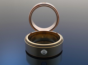 hommes bague mode or argent plat platine bijoux bijou brillant engagem blanc diamant engagement beauté anneaux 3d print model - Mito3D