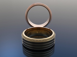 hombres anillo oro joyería joya plata imprimible diamante Boda compromiso Moda 3d print model - Mito3D