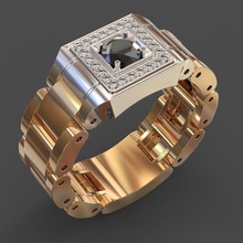 men ring jewelry jewel gem diamond precious jewellery gemstone brilliant brillante gold brilhante treasure diamant diamante rings 3d print model - Mito3D