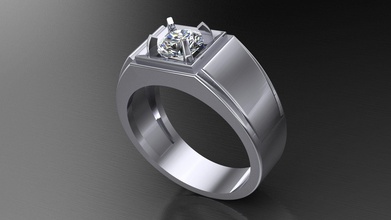 men ring gold silver fashion shining diamond gem jewel brilliant jewelry gift zeegold printable valentine man luxury handsome rings 3d print model - Mito3D