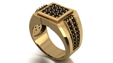 Männer Ring Gold Silber luxtury Mode druckbar Schmuck Platin brillant Juwel Diamant Schönheit Zee Ringe 3d print model - Mito3D