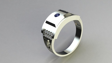 Hommes bague or argent luxe mode imprimable bijoux platine brillant gemme diamant Versace beauté homme zee regarder anneaux 3d print model - Mito3D
