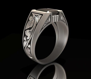 Männer Ring Herren Silber Gold Stein Schmuck Ringe druckbar Türkisch arab Istanbul Muster Carving 3d print model - Mito3D