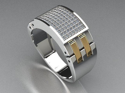 hombres anillo joyería joya oro imprimible plata anillos diamante compromiso menring joyeria joyeros diamantes 3d print model - Mito3D
