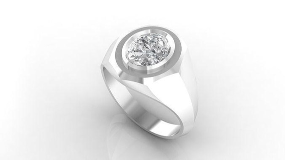 men ring jewelry platinum luxury gem wedding diamond fashion gold engagement matrix rhino jewellery rings 3d print model - Mito3D