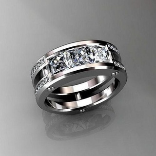 men ring gold printable modern ruby jewelry silver diamond jewellery wedding white fashion rings rolex watch 3d print model - Mito3D