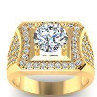 uomini squillare gioielleria oro diamante gioiello anelli 3d print model - Mito3D