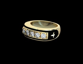 uomini anello 002 gioielli oro argento la sterlina disco di platino gemme diamante per osservare ruby zaffiro emerald topazio lusso moda il design e bellezza bianco 3d anelli 3d print model - Mito3D