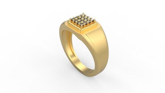 men ring 09 man signet silver jewel jewelry diamonds gold printable platinum rings 3d print model - Mito3D