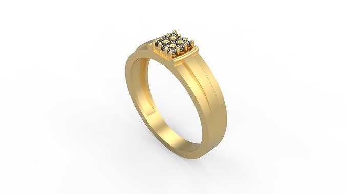 men ring 10 man signet silver jewel jewelry diamonds gold printable platinum rings 3D print model - Mito3D