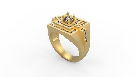 uomini squillare 105 uomo sigillo argento gioiello gioielleria diamanti oro stampabile platino anelli 3d print model - Mito3D