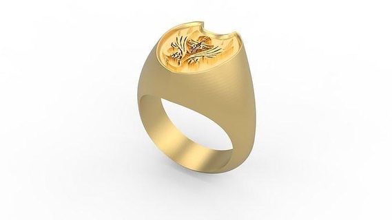 men ring 128 man signet silver jewel jewelry diamonds gold printable platinum rings 3d print model - Mito3D